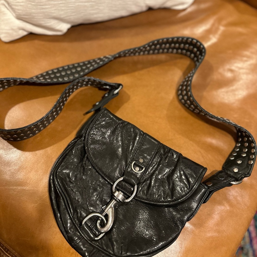 Rebecca Minkoff Black Leather Studded Crossbody